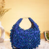 Midnight Blue Sequin Beaded Hobo Bag – Party & Festive Statement Handbag