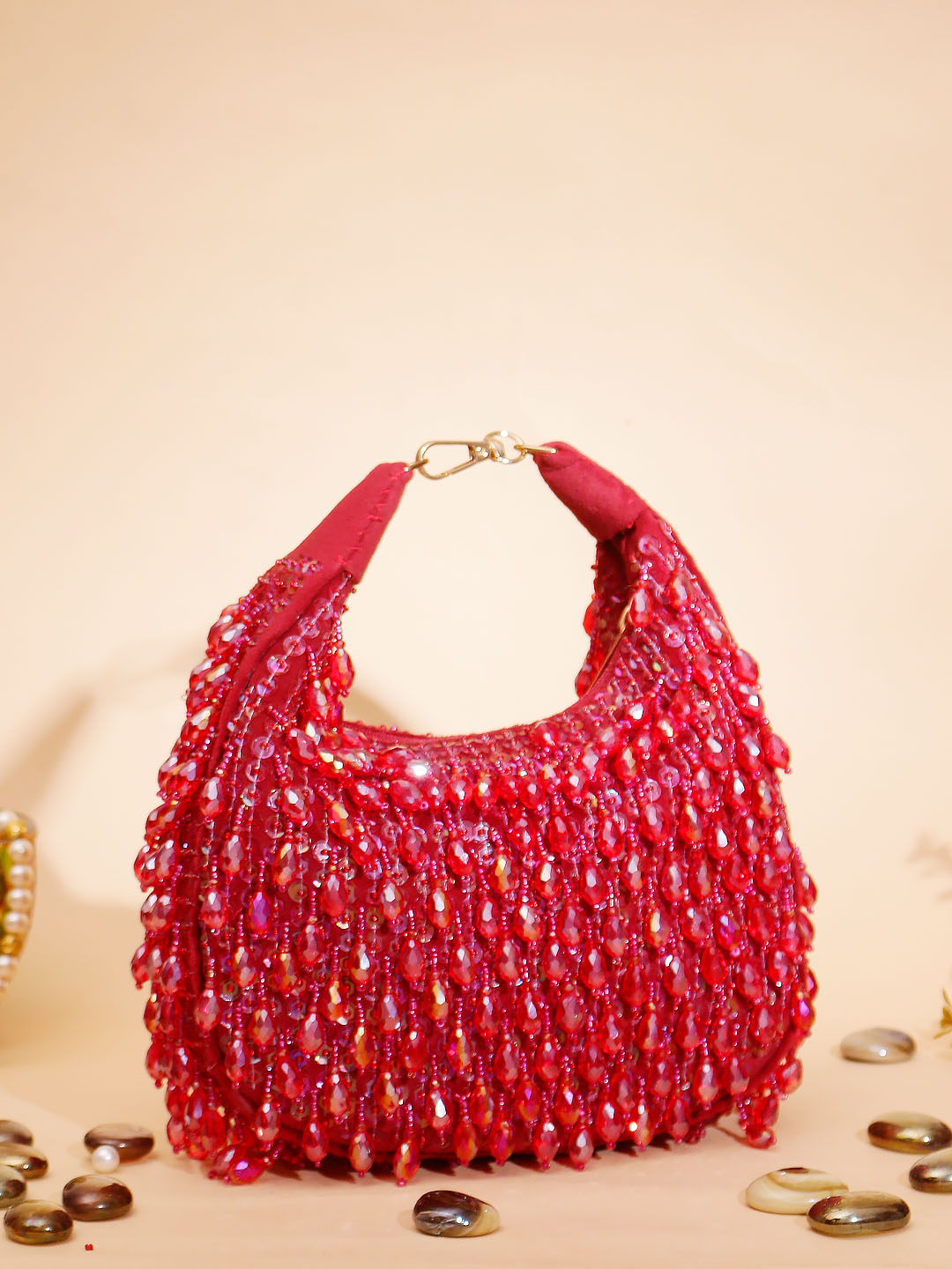 Midnight Blue Sequin Beaded Hobo Bag – Party & Festive Statement Handbag - Image 2