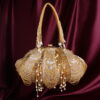 Golden Royal Dome Handbag – Premium Beaded Bridal & Party Clutch