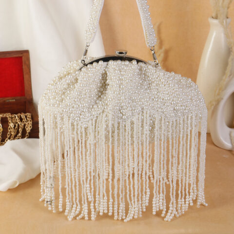 Pearl Dome Handbag – Elegant Bridal & Party Statement Clutch