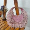 Blush Pink Beaded Fringe Handbag – Elegant Party & Festive Shoulder Bag
