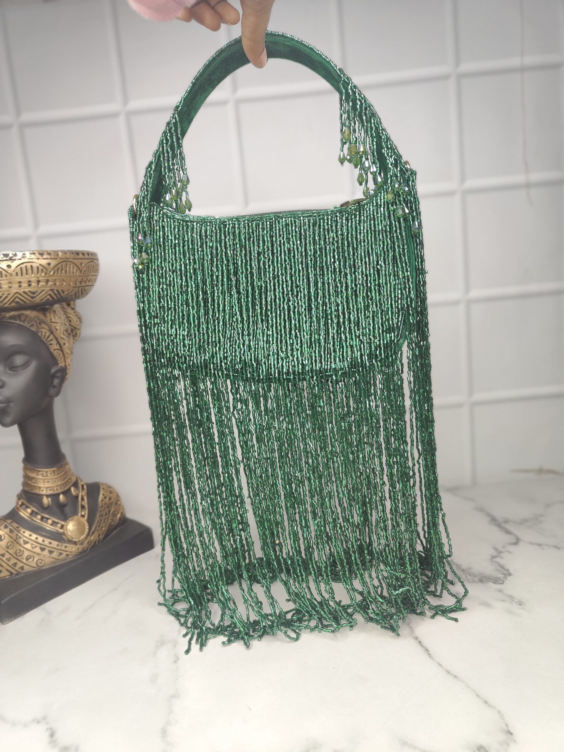 Golden Fringe Beaded Party Bag – Luxury Wedding & Cocktail Handbag - Image 4