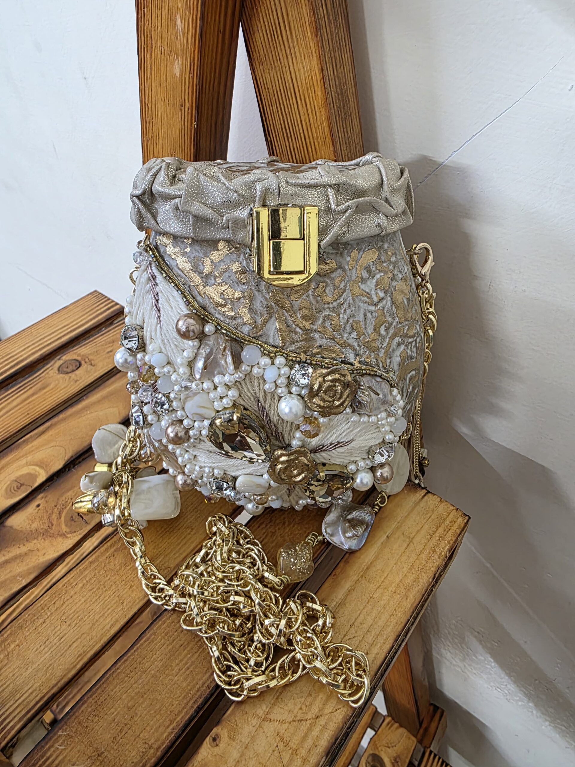 Vintage Regal Embellished Mini Bag