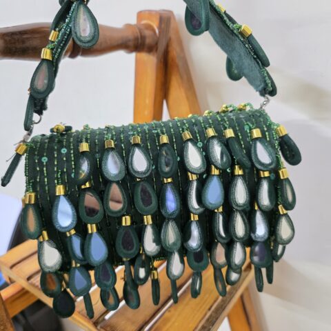 Emerald Drops Statement Bag