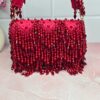 Red Beaded Fringe Handbag – Designer Party & Wedding Clutch