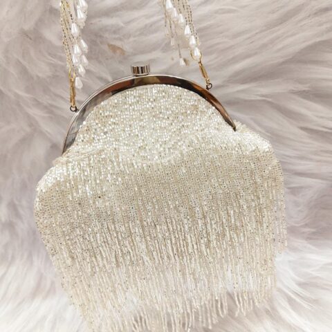 Beaded Fringe Handbag – Luxury Bridal & Party Evening Clutch