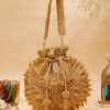 🌟 Golden Leaf Embroidered Potli Bag 🌟