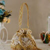 ✨ Golden Bloom Embellished Potli Bag ✨
