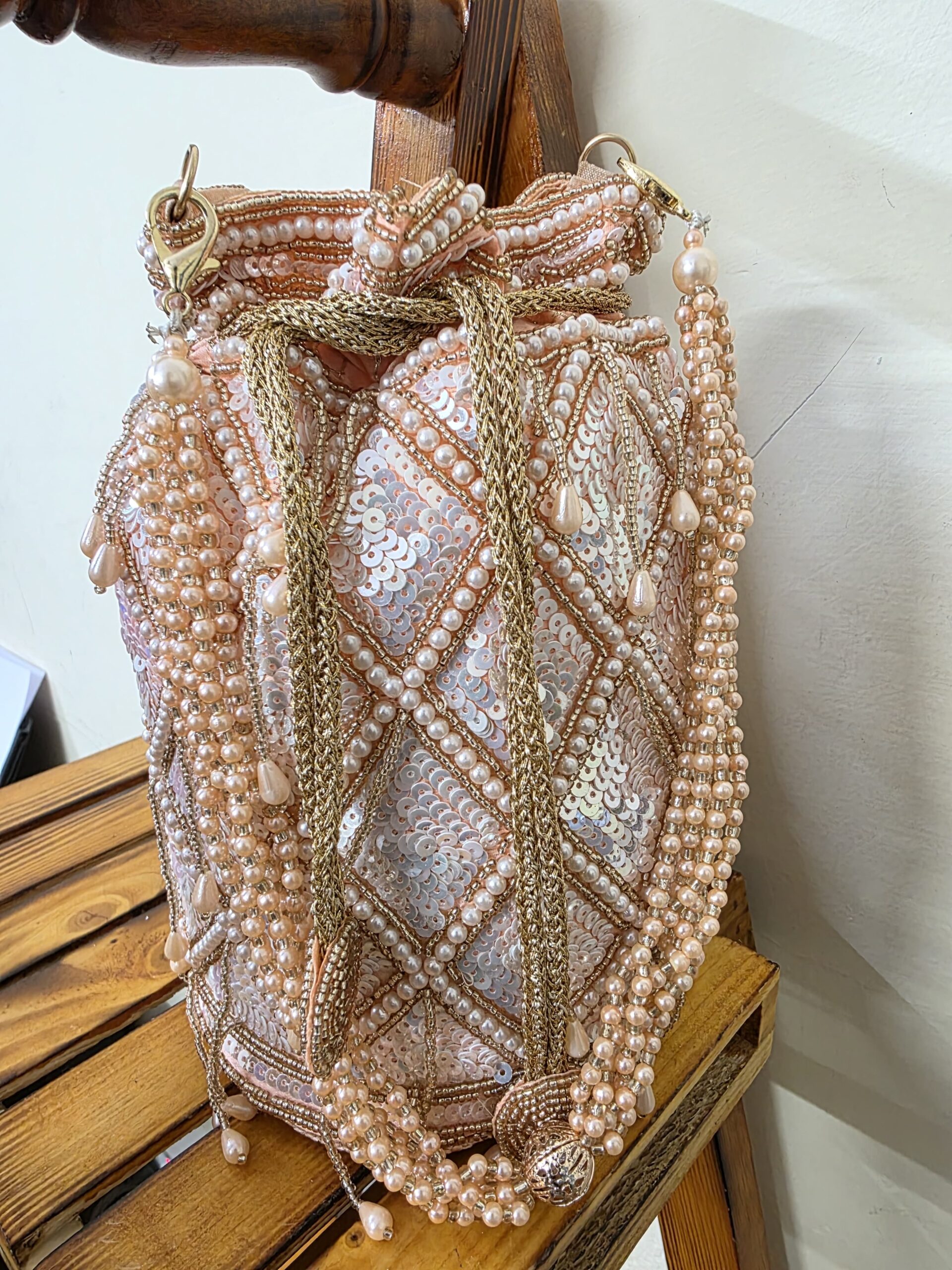 ✨ Silver Sequin Royal Potli Bag ✨ - Image 2