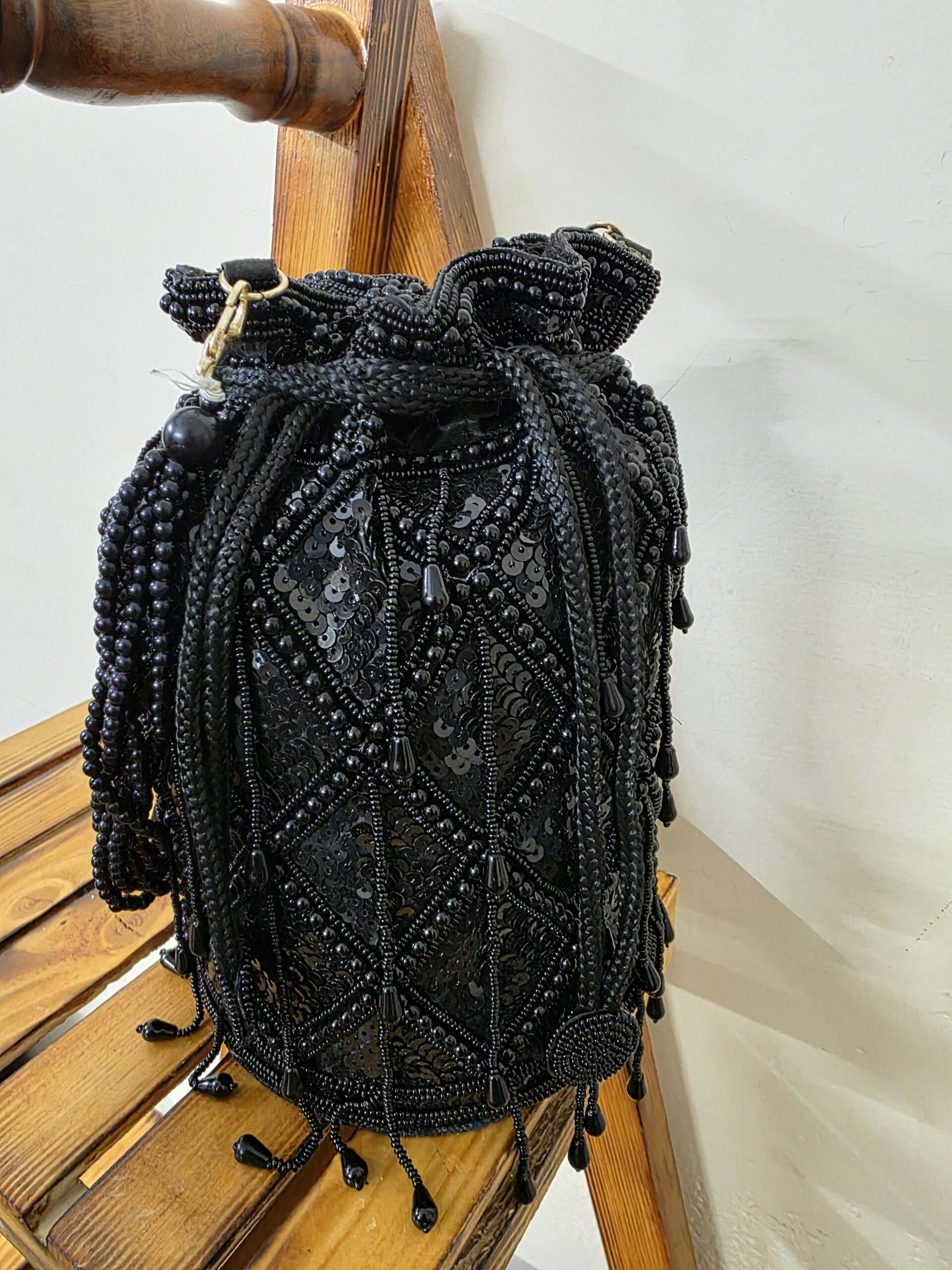 ✨ Silver Sequin Royal Potli Bag ✨ - Image 3