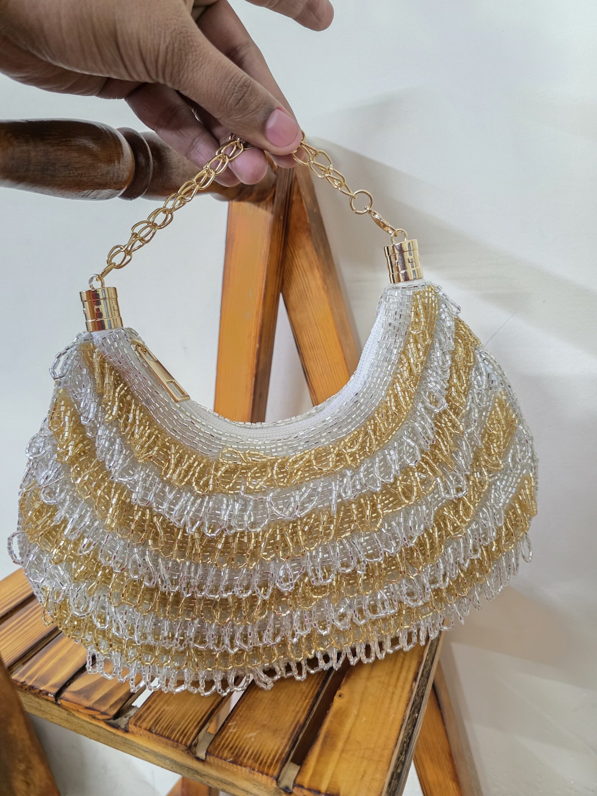 ✨ Golden Wave Sequin Handbag ✨