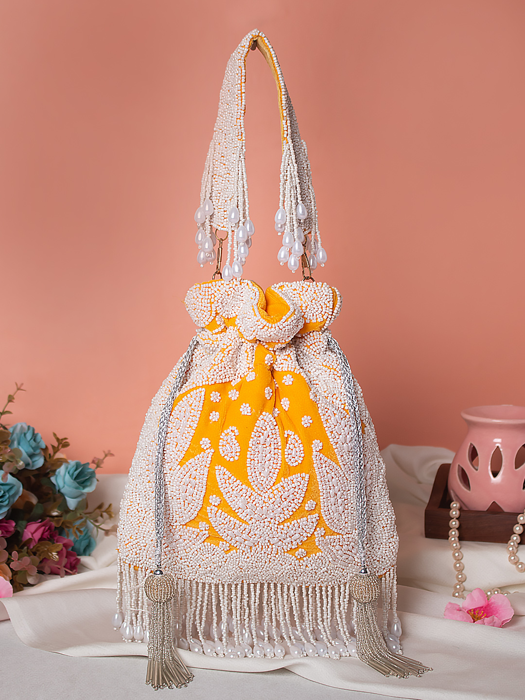 🌸 Royal Lotus Embroidered Potli Bag 🌸 - Image 3