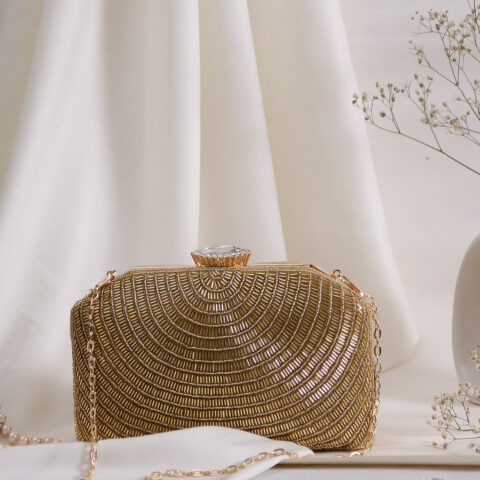 ✨ Golden Radiance Beaded Clutch ✨