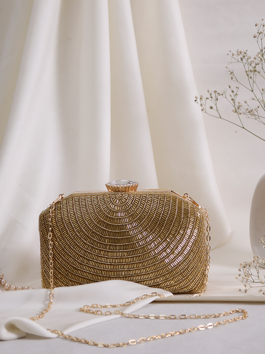 ✨ Golden Radiance Beaded Clutch ✨
