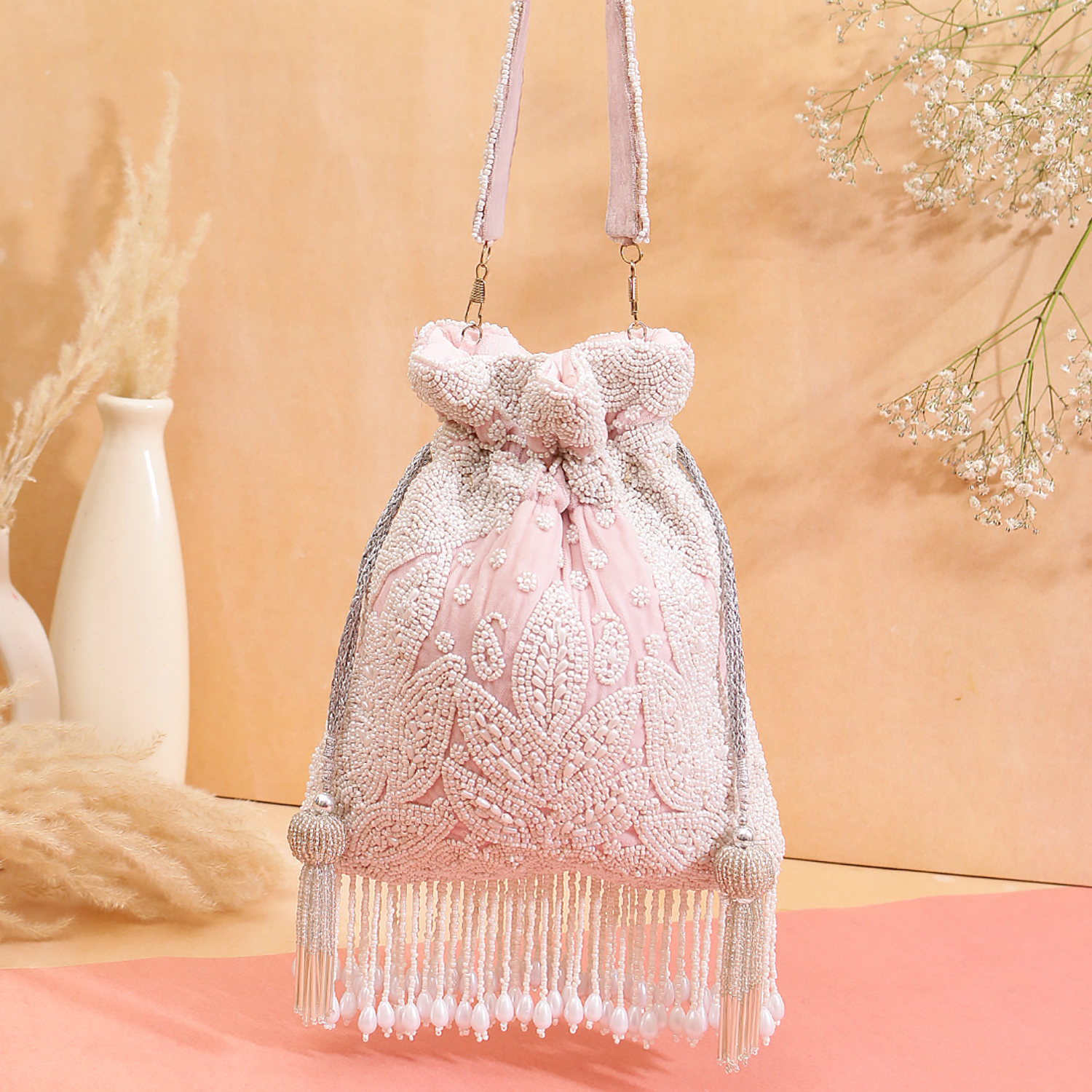 🌸 Royal Lotus Embroidered Potli Bag 🌸 - Image 4