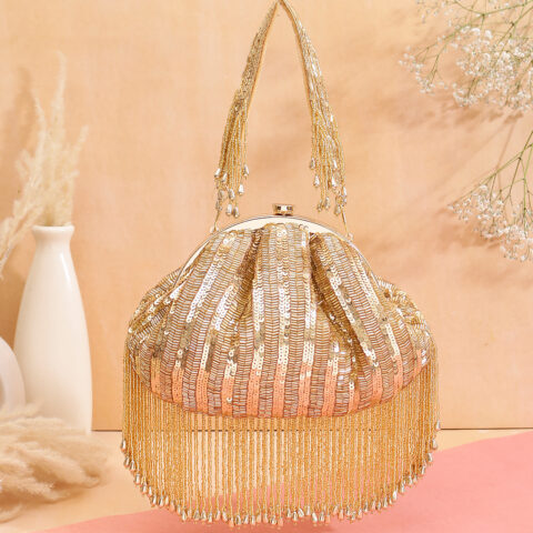 ✨ Golden Glam Beaded Potli Bag ✨
