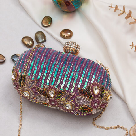 ✨ Royal Hues Sequin Embellished Clutch ✨