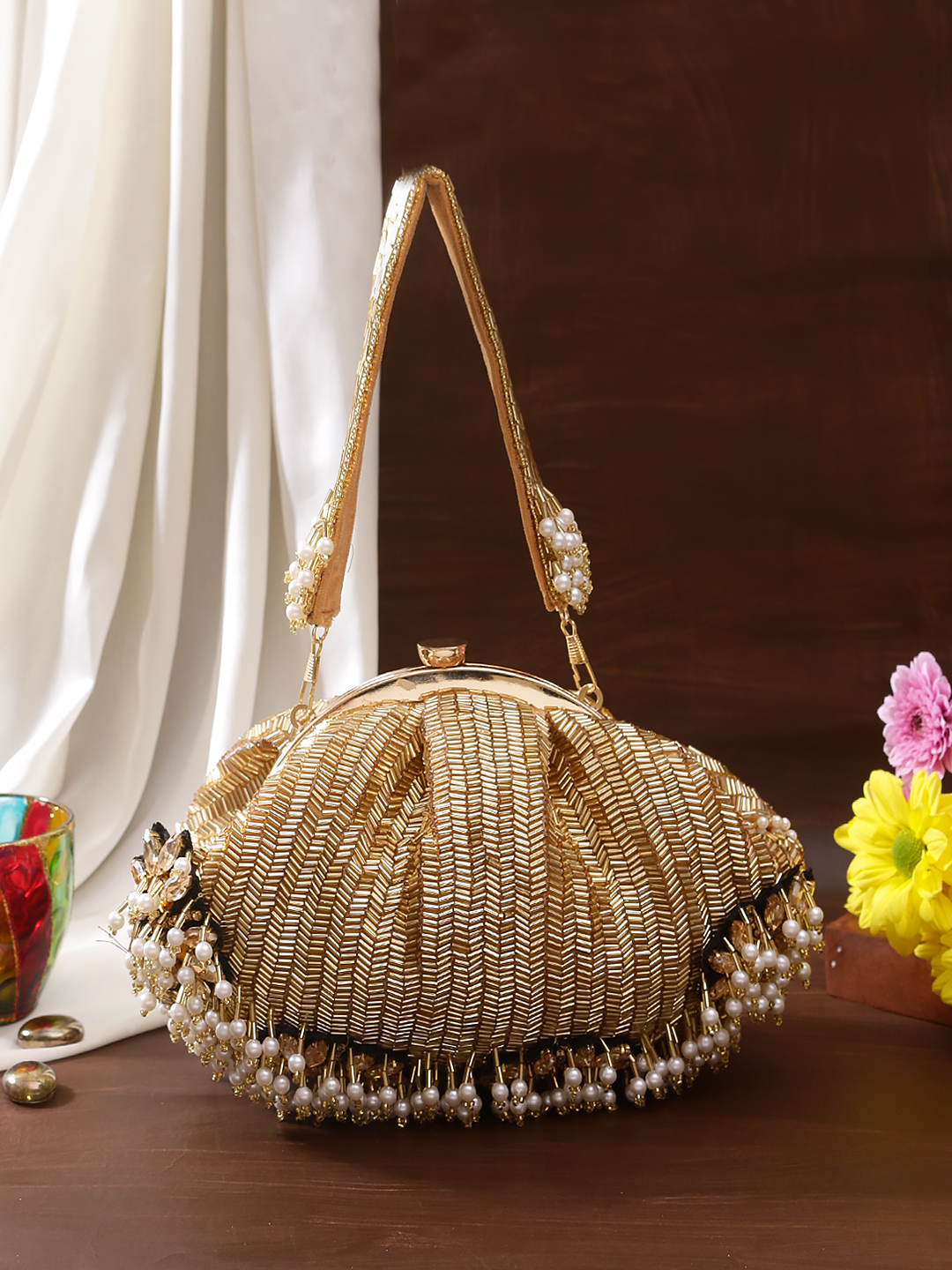 ✨ Ivory Pearl Elegance Potli Bag ✨ - Image 2