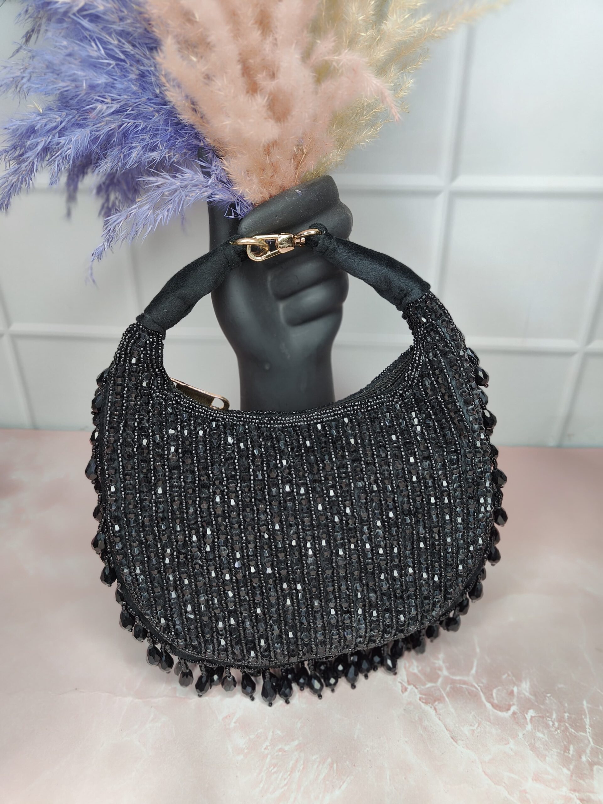 ✨ Midnight Glam Hand-Embroidered Clutch ✨