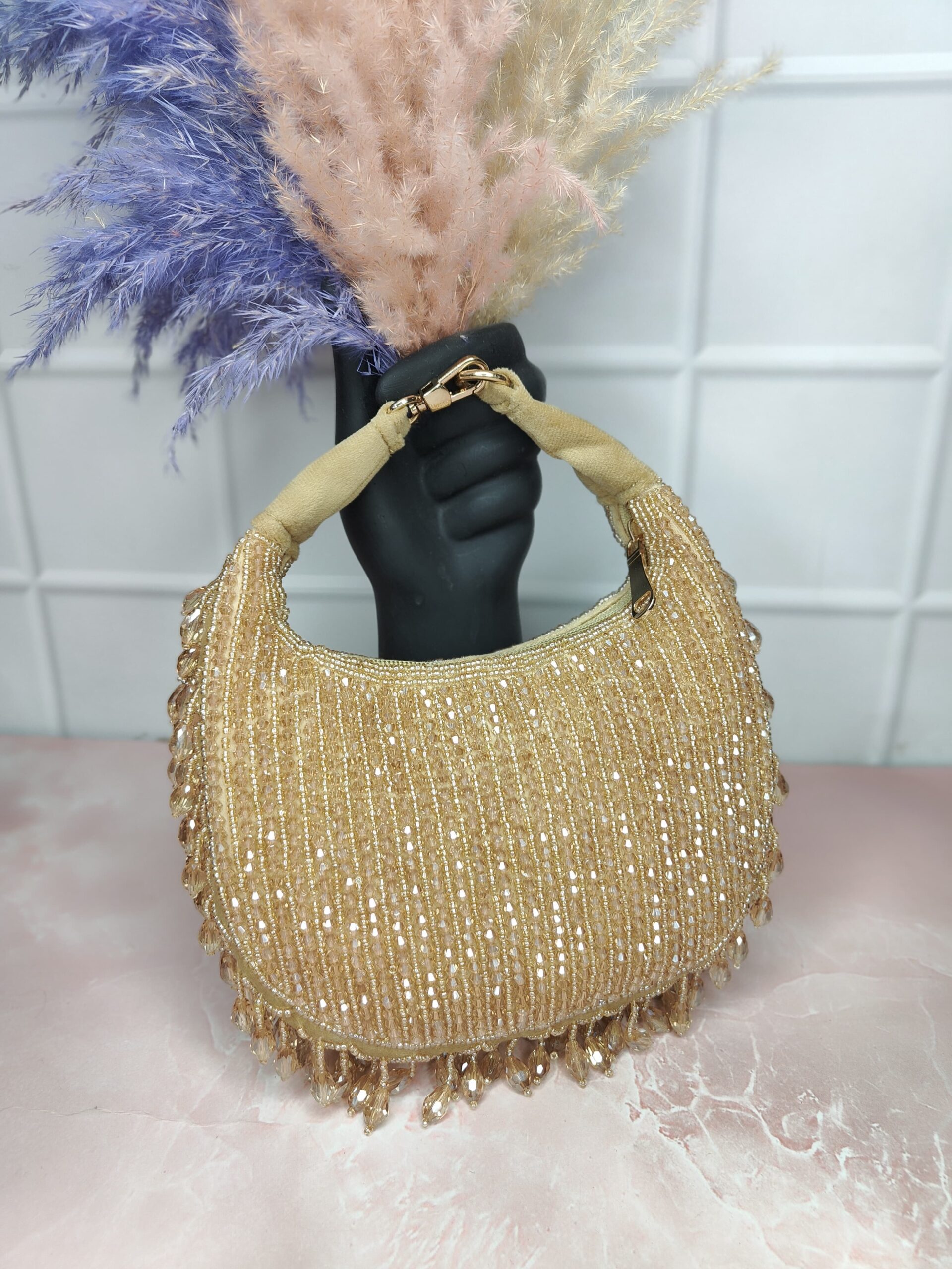 ✨ Midnight Glam Hand-Embroidered Clutch ✨ - Image 6