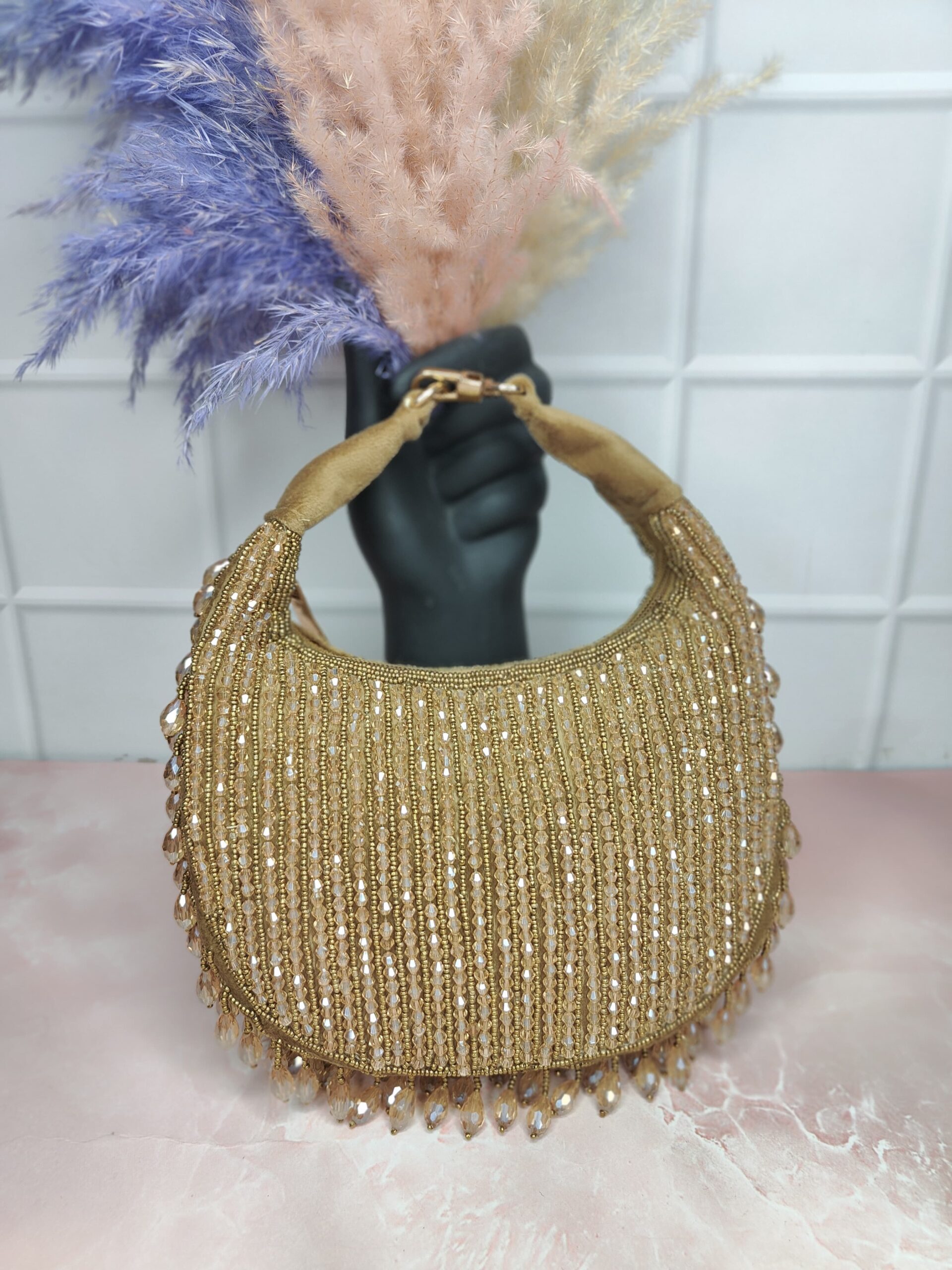 ✨ Midnight Glam Hand-Embroidered Clutch ✨ - Image 5