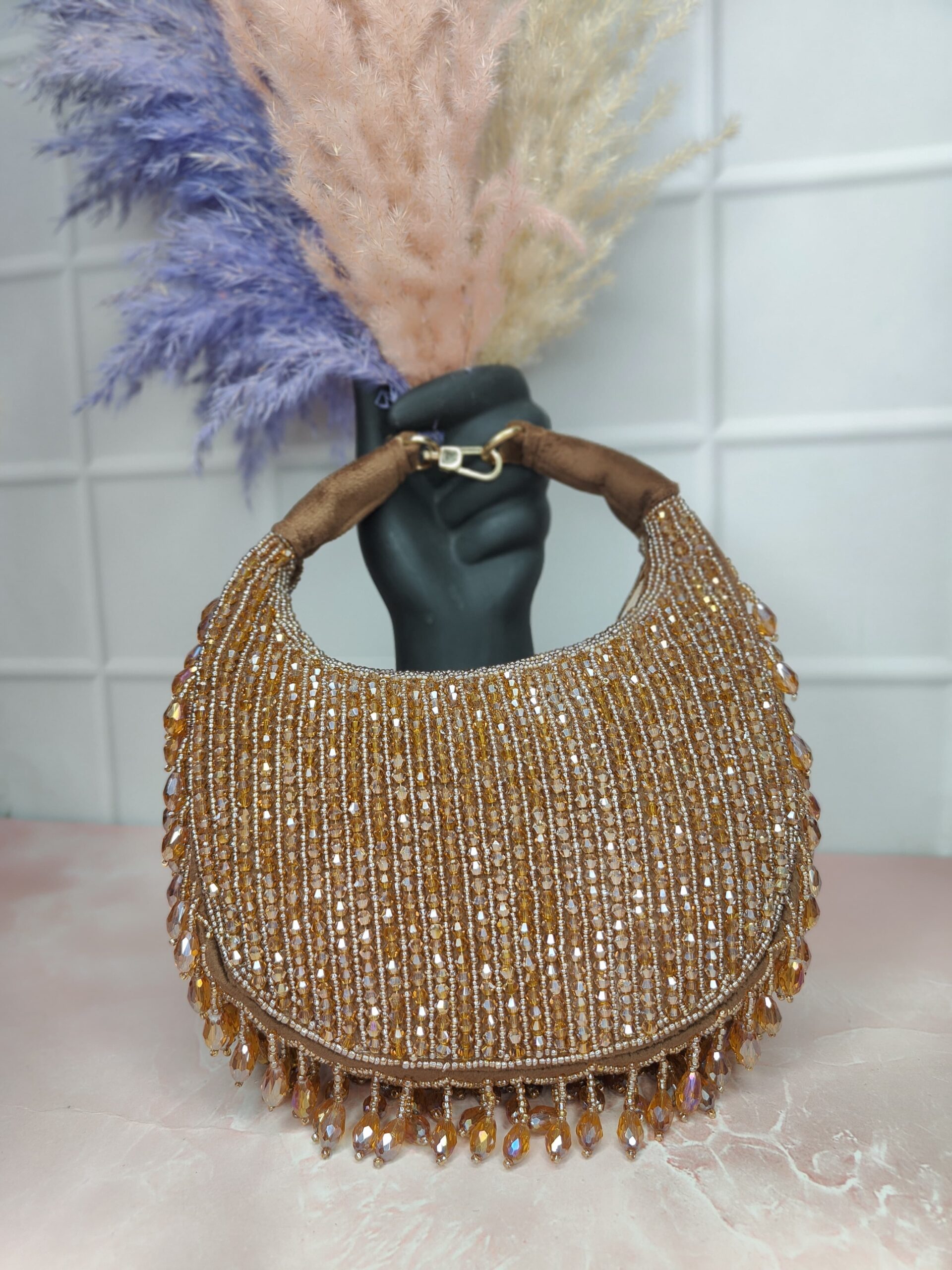 ✨ Midnight Glam Hand-Embroidered Clutch ✨ - Image 4