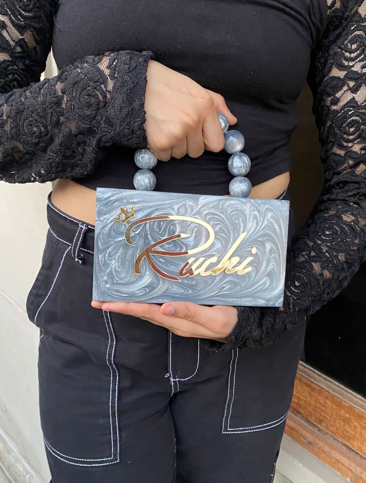 👑 Personalized Luxe Acrylic Name Clutch ✨ - Image 3