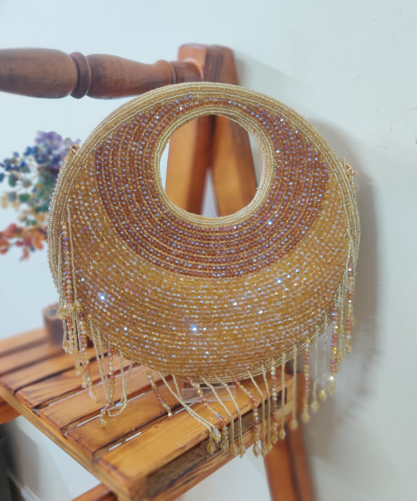 ✨ Golden Aura Handcrafted Beaded Statement Bag ✨