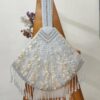 🤍 Silver Elegance Beaded Potli Bag 🤍