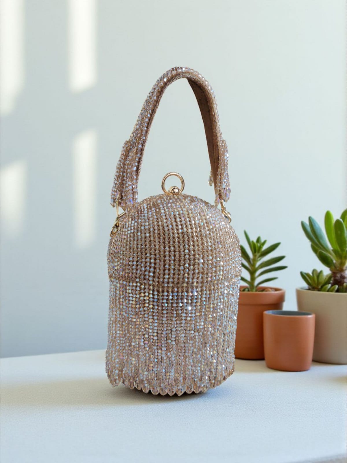 ✨ Champagne Crystal Bucket Bag ✨