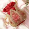 ❤️ Royal Red Zari Embellished Potli Bag ❤️
